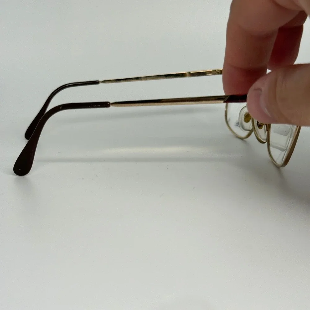 Bourgeois Lizon Gold‎ Red Eyeglasses Frames 56-20-140 France Vintage H5597